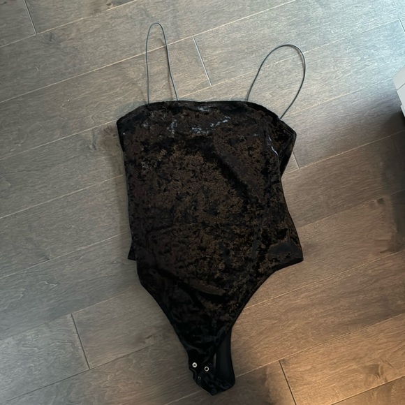 Velvet Thong Bodysuit - Picture 1 of 3
